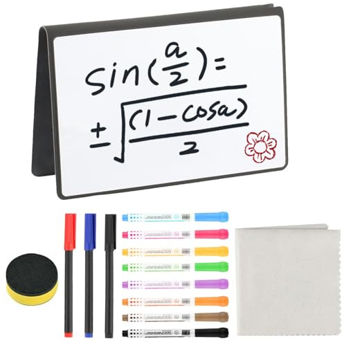 Whiteboard Klein, A5 Mini Whiteboards Notizbuch Abwischbar, Tragbares löschbares Whiteboard mit Stifte und Radiergummi, Wiederverwendbar, für Büro Schule Zuhause für Notizen, Listen, Planung