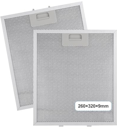 SCBOY 2 Pezzi 320 x 260 ×9mm Filtri Cappa Cucina Filtro In Alluminio A 5 Strati Compatibile Con Molte Marche