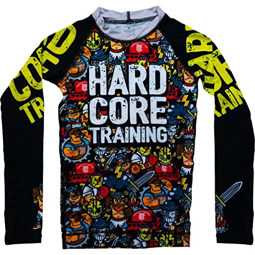 Hardcore Training Kids Rash Guard Doodles Kompressionshemd Lange Ärmel Kinder Fitness Grappling BJJ Grundschicht Sportbekleidung