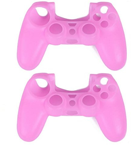 Carcasa de silicona suave para mando Sony PlayStation 4 PS4 rosa PI+PI talla única
