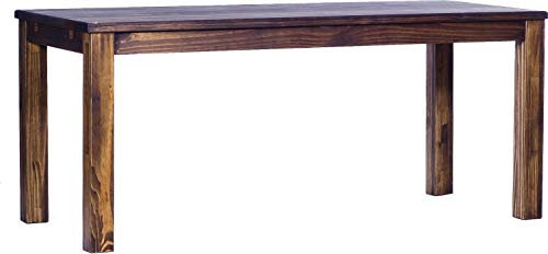 Esstisch Rio Classico 180x80 cm Eiche antik Holz Pinie Massivholz Esszimmertisch Echtholz ausziehbar vorgerichtet für Ansteckplatten Brasilmöbel