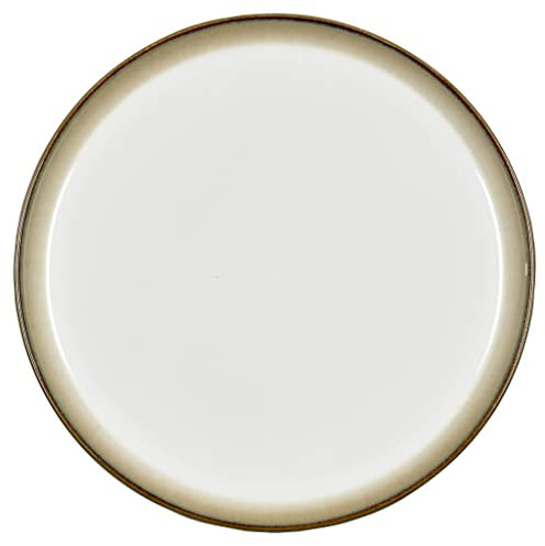 BITZ Teller, Speiseteller, Essteller aus Steinzeug, 27 cm im Durchmesser, grau/cremefarben