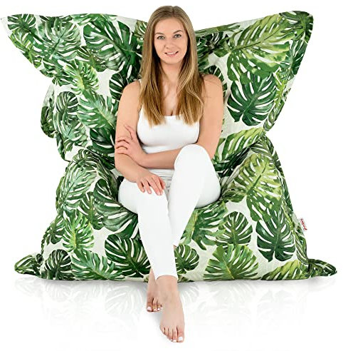 Italpouf Sitzsack XXL Riesensitzsack, Sitzkissen Indoor, Sitzsack Sessel für Erwachsene, EPS Perlen Füllung, Abnehmbarer Bezug, Maschinenwaschbar, Dschungel, 175x135 cm