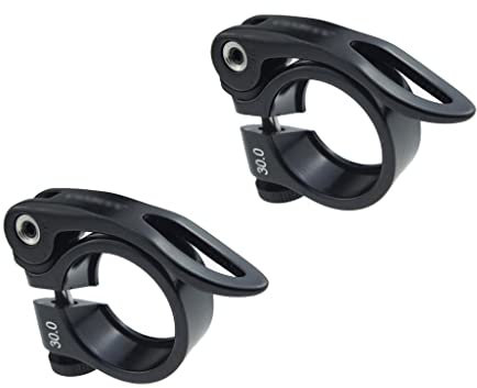 SM SunniMix Schwarz Sattelklemme 30 mm Sattelstützenklemm Klemmring mit Schnellspanner 1 Paar für 27, / 25,4 mm Sattelstütze