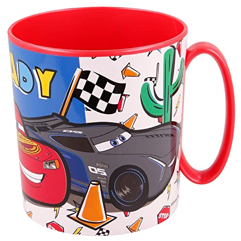 Taza infantil de plástico reutilizable para microondas de 390 ml de Cars - Disney