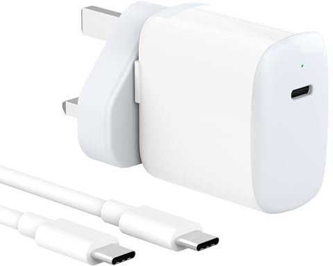 30W USB C Charger Compatible for MacBook air 13 12 inch, iPad Pro 13, 12.9, 11 inch 2024 2023 2022 2021 2020 2019 M4 M2 M1, iPad Air 5 4, Mini 6, iPad 10, iPhone 15, Pixel 8 7, 2M/6.6FT USB-C Cable