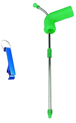 Beer Snorkel, Double Beer Snorkel, Beer Dispenser with a Bottle Opener (Green) (Green)