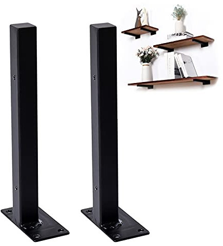 LIGUOYI Supports D'étagère Murale en Metal pour Tablette en Bois - 2 Pcs Equerre Etagere Industrielle - Fixation Invisible - pour Cuisine/Balcon/Jardin/Garage Équerre De Support