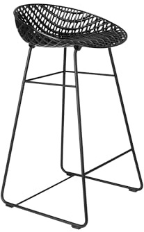 Kartell Smatrik Stool Outdoor, Barhocker, Schwarz mit schwarzer Struktur