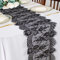 ShinyBeauty Tischläufer aus schwarzer Spitze – 33 x 300 cm – Kleiner Tischläufer aus Leinen – für Halloween, Partys, Esszimmer – rustikaler Boho-Stil, Schwarz, 13 x 120 Zoll