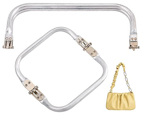 CHGCRAFT 2 Stück 2 Größen Taschenrahmen Verschluesse 15cm 25cm Aluminium Geldbeutel Rahmen Rahmenersatz Taschen Aluminium Taschenbügel Rechteck Rahmen zum Basteln