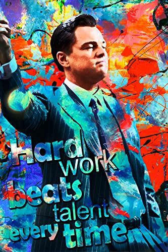 Hard work beats talent every time Leinwand/Motivationsbild/verschiedene Größen/Erfolg (80x120 cm)