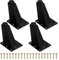 4Pcs Pieds de Meuble à Toute Épreuve Pieds de Table en Métal Pieds de Meubles Réglable Jambes de Canapé Pieds de Table Obliques avec Plaque de Montage et Vis pour Commode de Placard, 75mm Noir Mat