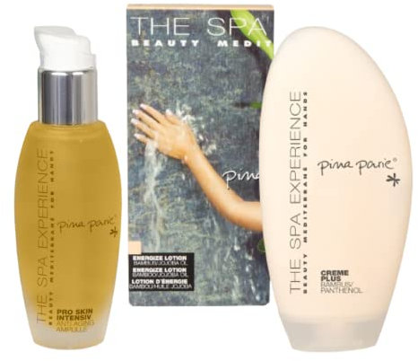 pina parie Anti-Aging Serum & Plus Creme Hand Set | 30ml Serum mit Gänseblümchen & Seegras Extrakt | Tages - Nachtcreme | 100ml Handcreme mit Sheabutter, Kamille, Jojobaöl & Kokosnussöl | Handpflege