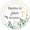 MameArt 50 STICKERS Autocollants Personnalisée Baptême Communion, Prénom et Date, 4cm Étiquettes Autocollants pour Mariage Anniversaire Ans Baptême Cadeaux Fête (Fleurs 2), (1FR1003A)