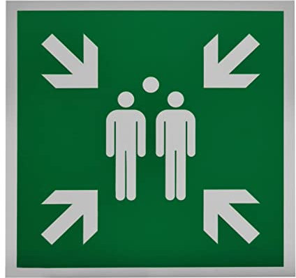 Hinweisschild „Sammelstelle“ - 60,0 x 60,0 cm - Alu beschicht. - Fluchtwegschilder nach Norm - DIN EN ISO 7010 E007 - ASR A1.3 E007 - Betriebsausstattung24®