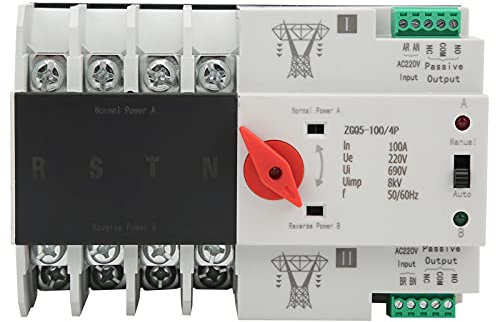 ZGQ5-100/4P Interrupteur de Transfert Automatique Double Alimentation, Plastique Commutateur de Transfert Automatique Sélection électriques 220 V 100 A ATS PC