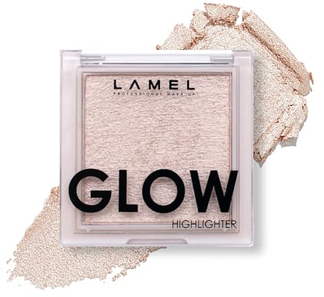 LAMEL Glow Highlighter: Face Make Up & Contour Palette in Deep, Vibrant Colors - Natural Shimmer - Compact Size & Perfect for Travel - Cruelty Free - 3.8gr/0.13 oz 401 (Luna)