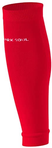 STARK SOUL Stutzen ohne Fuss - Sleeve/Tube, Sportstutzen, Fussballstutzen, für Herren & Damen | Rot | Größe: L