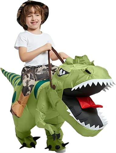 FXICH Inflatable Dinosaur Costume Riding T Rex Air Blow Up Funny Fancy Dress Party Halloween Costume for Adults Height Fit for 3.3-4.1ft/39.4-49.2inch