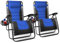 KEPLIN 2 Pack Padded Gravity Recliner Chairs Extra Wide, Foldable Armrest & Head Pillow Adjustable with Cup Holder Tray Durable & Sturdy Up to 200kg for Patio, Garden, Camping & Fishing(Dark Blue)