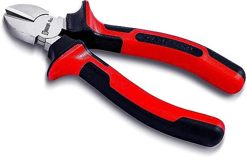Zeguard Sharp-tec Wire Cutters 200mm, 8-inch Diagonal Cutting Pliers with Anti-Slip Handle, Professional Heat-Treated Side Cutters with Strong Cutting Force