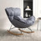 JIESOO Schaukelstuhl Bequemer Stuhl For Schlafzimmer Ergonomisches Design Gepolsterter Glider-Stuhl Lounge-Sessel, Liegestuhl For Wintergarten, Büro, Lazy Chair, Moderner Akzentstuhl(Dark Grey)