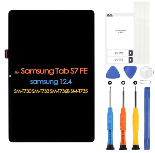 ARSSLY Bildschirm für Samsung Galaxy Tab S7 FE SM-T730 T733 T736 T738U T735 T737 12,4 LCD Display Touchscreen Digitazer Assembly Ersatz mit Werkzeugen (nicht geeignet S7 Plus)