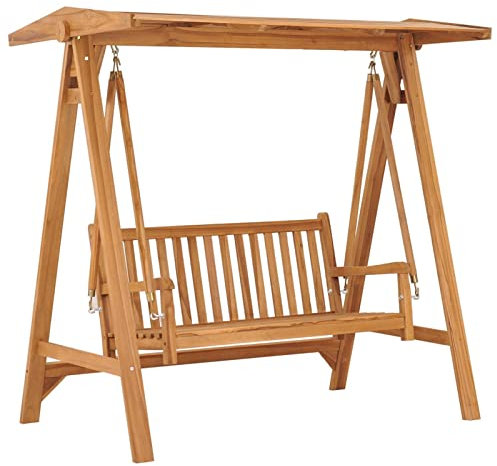 Hollywoodschaukel, LAPOOH Gartenschaukel, Garten Schaukel, Schaukelgestell, Schaukel Garten, Schaukelgerüst, 170 cm Massivholz Teak