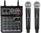 Micfuns M4pro - Mezclador de audio, mezclador de 4 canales con micrófono inalámbrico dual, consola de placa de sonido, MP3, Bluetooth, 48 V, alimentación fantasma, USB, mezcla de DJ para el hogar,