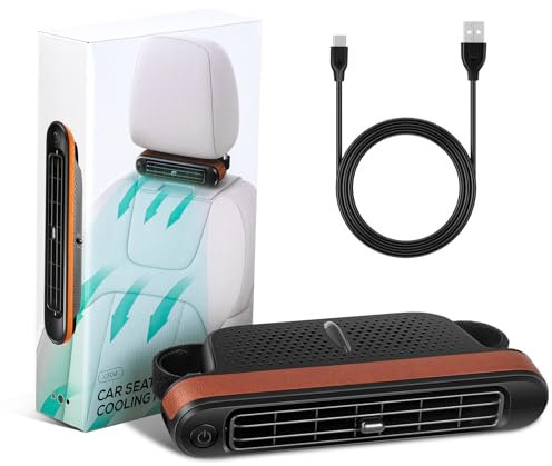 Kwak's Tragbarer Autositz-Ventilator mit 3-Geschwindigkeiten, Rücksitz-Kühlventilator für SUV-LKW und Autos