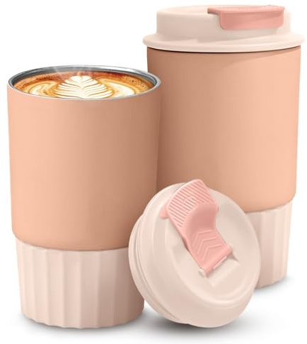 Tasse à café de voyage en acier inoxydable de 350 ml, tasse à café isotherme avec couvercle, anti-déversement, tasse à café isotherme portable, réutilisable pour bouteille d'eau chaude et froide