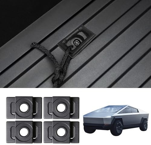 West-xingzhe Heavy Duty d-Rings For Tesla Cybertruck 2023-2024 4pcs Ring Truck Bed Hooks Cybertruck d-Rings Zinc Alloy Lathe Holder Zinc Alloy Lathe Holder 90 Degree Swivel Folding Design