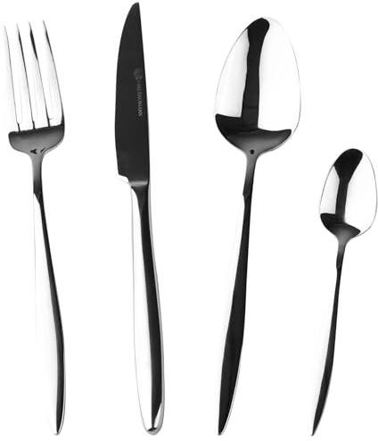 KARL HAUSMANN Besteck Set für 6 Personen - 24-Teilig - Essbesteck Spülmaschinenfest Rostfrei - Besteckset aus Edelstahl 18/10 - Cutlery Set 6 People - Silverware Set - Bestecksets - Camping Besteck