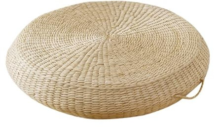 QAUUCP Kissen Aus Stroh 40cm * 40cm Natürliche Stroh Runde Pouf Tatami Kissen Weben Handgemachte Kissen Boden Kissen(Round)