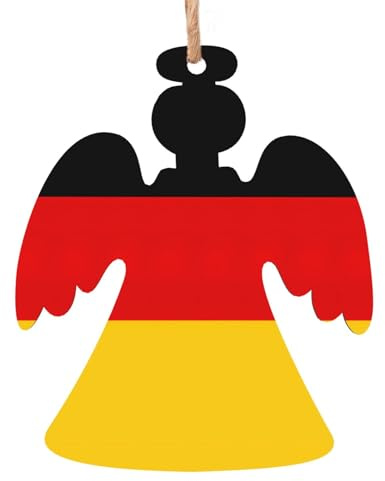 German Flag Print Christmas Wooden Decorations Fireplace and Christmas Tree Holiday Hanging Decorations