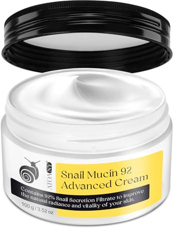 Schneckenschleim Creme, Schneckenschleim 92% Reparatur Creme 100g, Face Moisturizer Hyaluron Repair Gesichtscreme für trockene & empfindliche Haut, alle Hauttypen