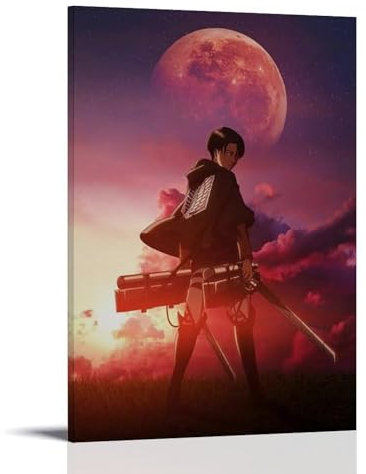 nuomesc Attack on Titan Levi Ackerman Classic Anime Character Poster Poster Dekorative Malerei Leinwand Wandkunst Wohnzimmer Poster Schlafzimmer Malerei 20x30inch(50x75cm)