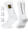 PERMANENTLY001 Calzini calcio antiscivolo Uomo Donna Grip Calzini Pilates Yoga Antiscivolo anti-vescica per Sport Rugby Basket Ciclismo Corsa 36-43 Bianchi M 3P