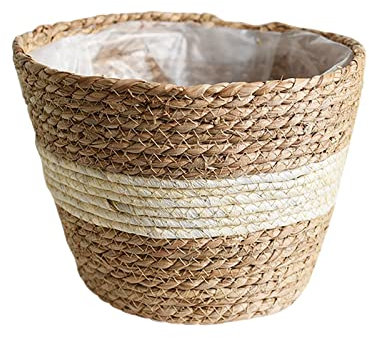 Generisch Panier de recouvrement pour pot de fleurs - Panier de rangement tressé - Pour fleurs, terrasse, pelouse et jardin - Diamètre : 30 cm - Pour l'extérieur (L, L)