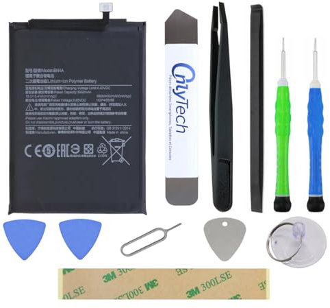 OnlyTech - Premium-Ersatzakku für das Xiaomi Redmi Note 7 / Redmi Note 7 Pro – 4000 mAh – gleiche Qualität wie BN4A mit Reparaturset mit 10 Werkzeugen