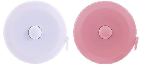 2 Stück Massband Körper, Suiyeejan 200cm/79 Zoll Einziehbares Maßband, Weiches Körpermaßband, Schneidermaßband Measuring Tape zum Messen von Länge, Brust, Taille, Weiß Rosa