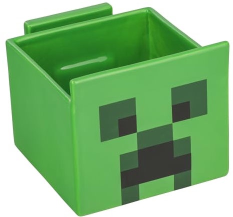 Paladone Minecraft Creeper - Cuenco de cerámica para aperitivos con soporte para teléfono, utensilios de cocina con licencia oficial, regalos para niños, niñas, niños y adultos, color verde