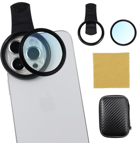 JGCJGG CPL Filter 52 mm, Polarisationsfilter für Handykamera, CPL Filter Objektivset, Clip-On-Adapter, Polfilter für iPhone Android Meisten Handys und Tablets