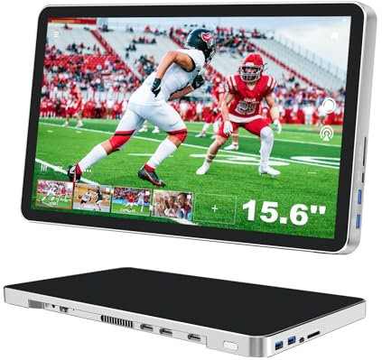 15.6 IPS Live Streaming Equipment Carry-on Broadcast Director Monitor HDMI USB3.0 Type-C Inputs, All in One Video Mixer Switcher Record Player w/NDI SRT RTMP for FB/YT/Ins via Wi-Fi 4G LTE Ethernet