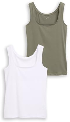 Tom Tailor Damen Basic Top im Doppelpack