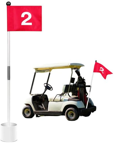 Golf Flag, Golf Holes and Flags for Garden, Courtyard, Putting Green, Golf Hole Cup and Flag for Putting Exercises, with Connectors, 85 cm (Flag Stick Set, 1 Pack)