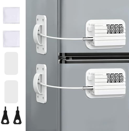 flintronic 2PCS Lucchetto Frigorifero, Blocca Chiusura Cassetti con Potente Adesivo, Blocca Cassetti Per Frigorifero, Lavatrice, Mobile, Finestra