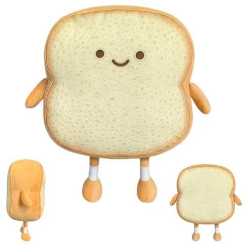 Saituo Home 18CM Toastbrot Kuschelkissen 3D Wurf Kissen Squishy Plüschtier | Relaxo Kuscheltier Süßes Kuscheltier Kissen für Sofa Heimdekoration Geburtstag Weihnachten Halloween (Verbrannt)