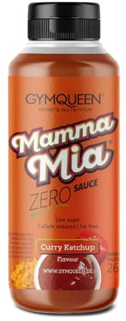 GymQueen Mamma Mia Zero Sauce, a basso contenuto calorico, a basso contenuto di grassi, senza zuccheri aggiunti, per rifinire piatti o come condimento per insalata, vegetariano, Curry Ketchup
